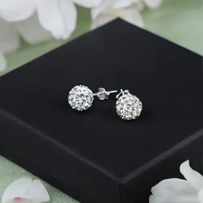 Shiny Round Crystal Ball stud Earrings
