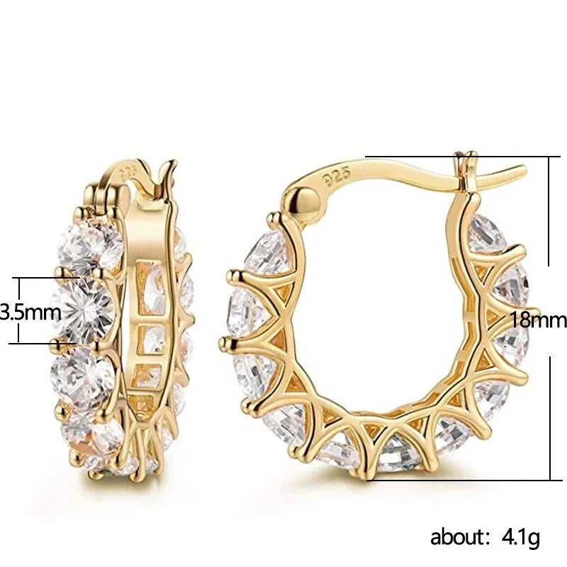 Cubic Zirconia Huggie Hoop Earrings
