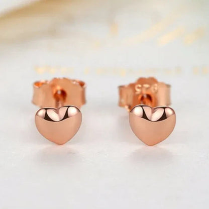 Solid 925 Sterling Silver Love Heart Small Heart Earrings Gift For Women Jewelry