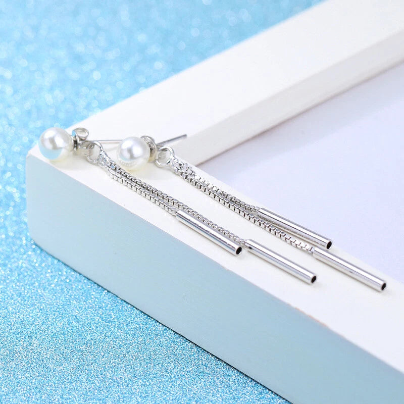 Long Chain Tassel Drop Dangle Earrings