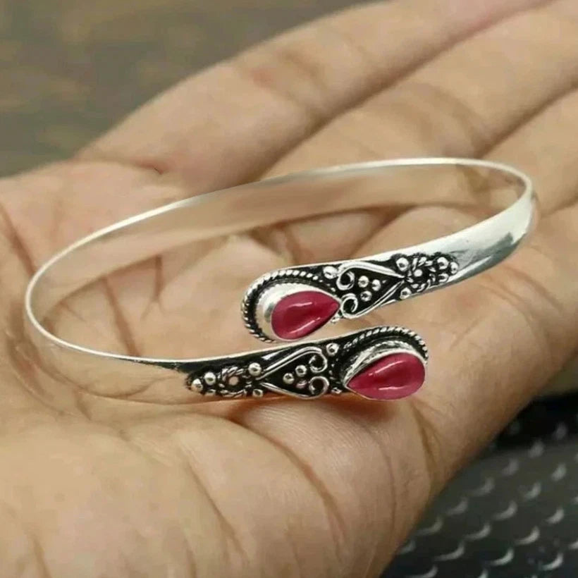 Vintage Open Cuff Stone Bangle KK Labib