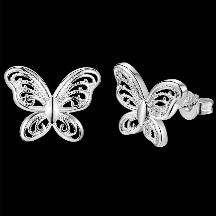 Silver Stunning Various Style Stud Earrings
