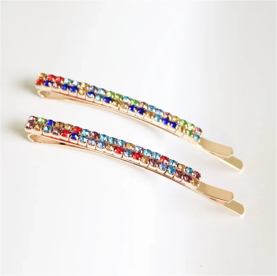 Color Clip Rhinestone Hairpin Crystal