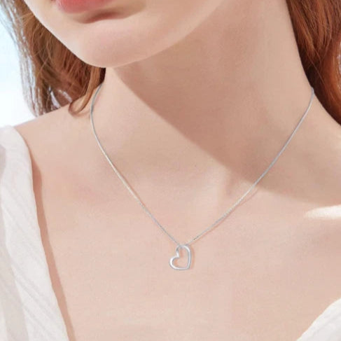 Crystal Heart Pendant Chain Necklace