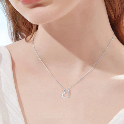 Crystal Heart Pendant Chain Necklace