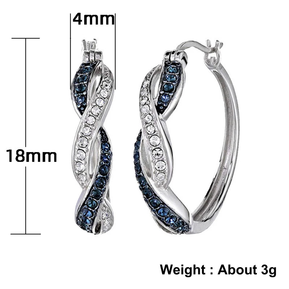 Two-color earrings, Silver & Blue KK Labib
