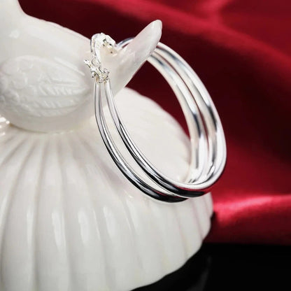 925 smooth circle big hoop earrings KK Labib