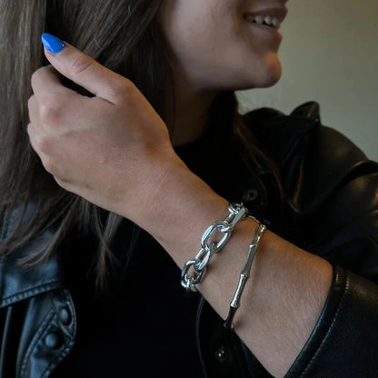 Set Of 2 Cuban Link Chain Bracelet