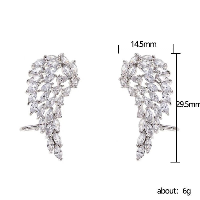 Angel Wings Cubic Zirconia Stud Earring