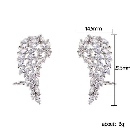 Angel Wings Cubic Zirconia Stud Earring