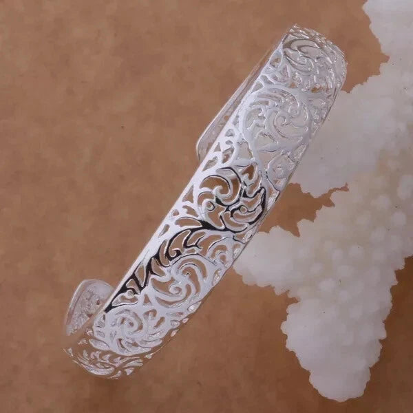 Korean Style Hollow Pattern Cuff Bracelet