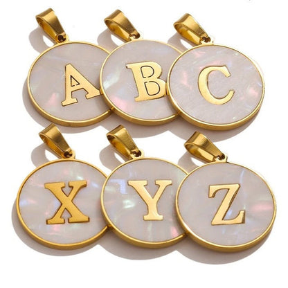 22mm A-Z Letter Alphabet Circle Pendant Initial Hang Fashion Jewellery Unisex UK