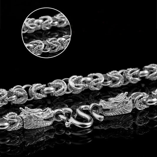 Dragon Head Engrave Link Chain Bracelet