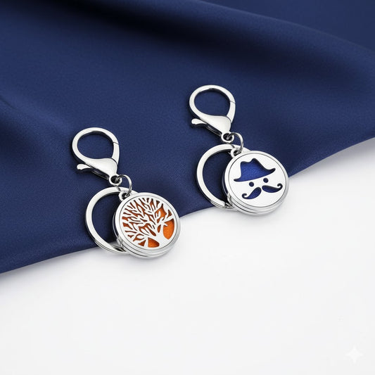 Stainless Steel Aromatherapy Perfume Essential Oil Diffuser Locket Keychain