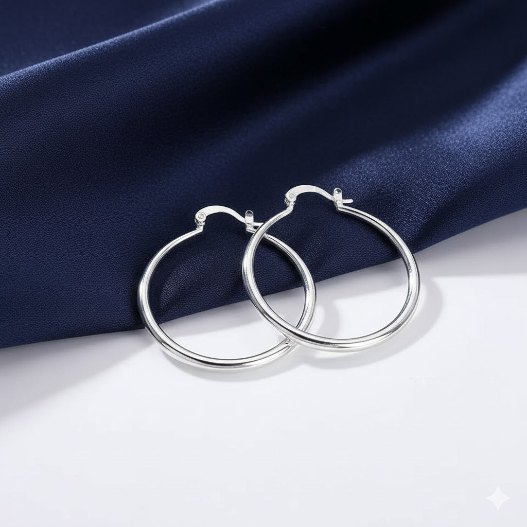 Plain Circle Round Hoop Earrings