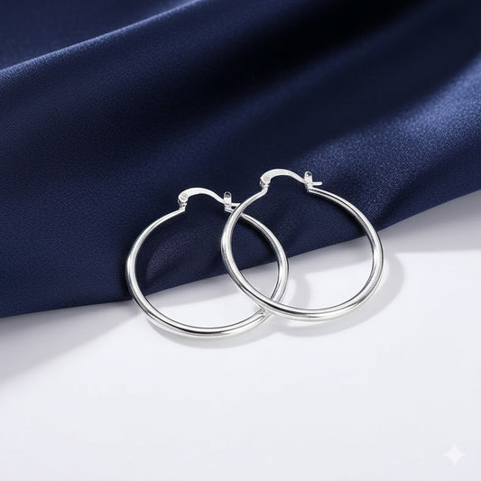 Plain Circle Round Hoop Earrings