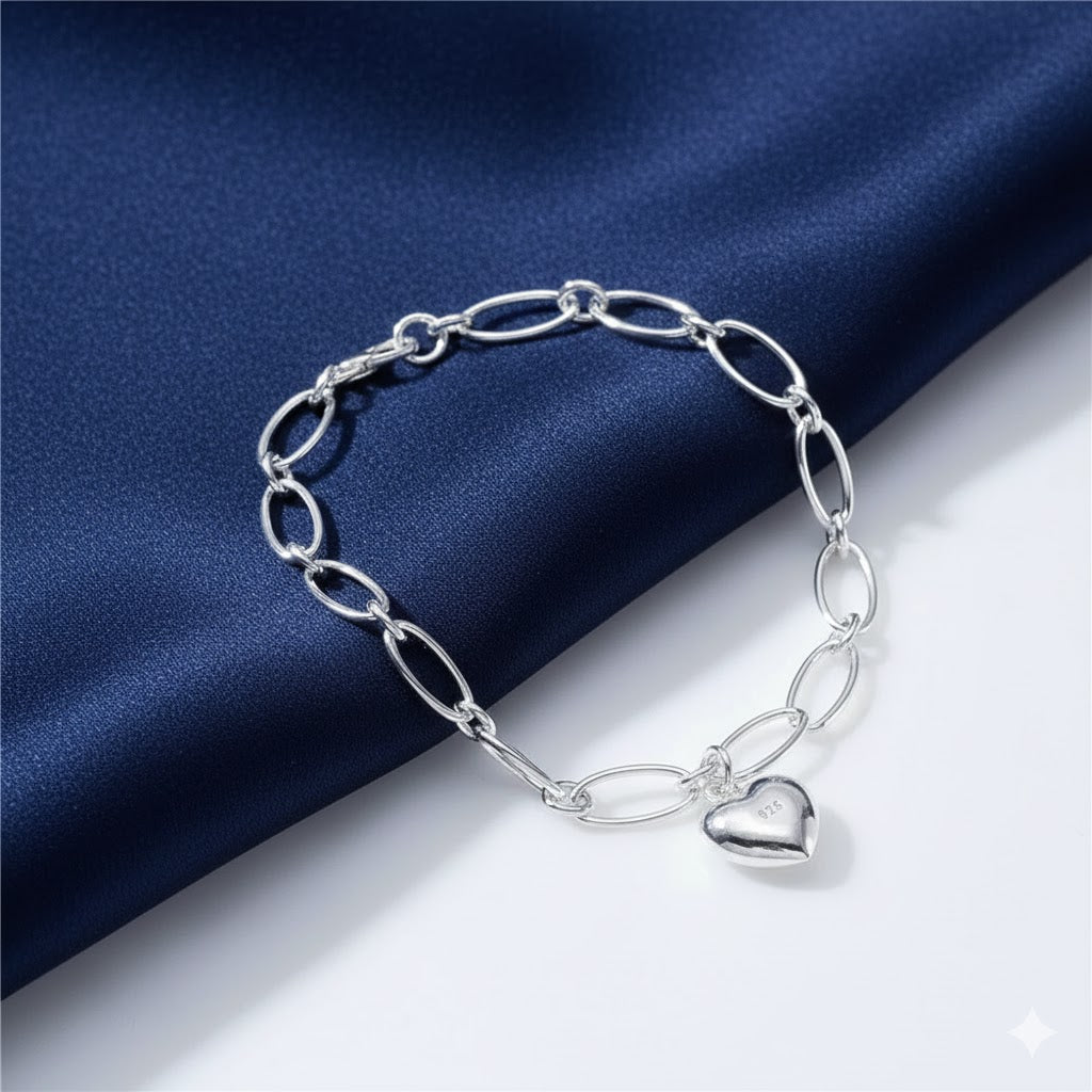 Love Heart Chain Bracelet Pendant