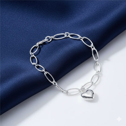 Love Heart Chain Bracelet Pendant