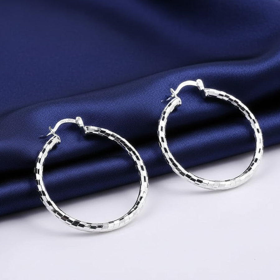 Earrings Large Square Patterned