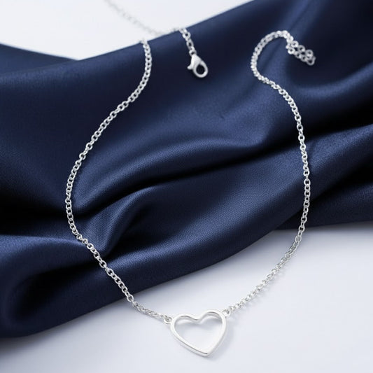 Crystal Heart Linked Charm Pendant 925 Sterling Silver Butterfly Necklace Women