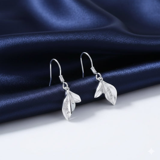 Flower Retro Leaf Petal Drop Hook Earrings