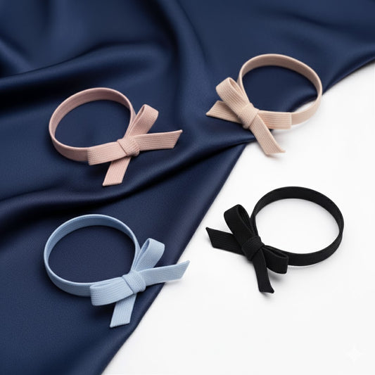 Solid Color Bow Knotted Hair Rubber Bands High Ties Women Elastic Rope