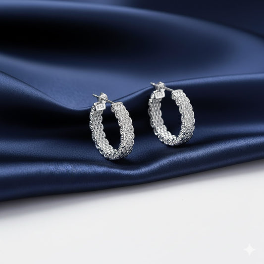 Hoop Mesh Stud Earrings