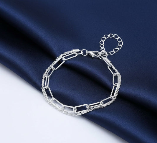 Adjustable Paperclip Chain Bracelet