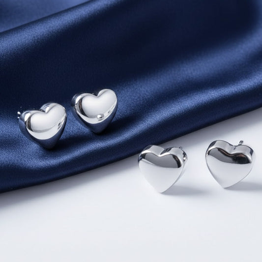 925 Sterling Silver Stunning Heart Stud Earrings Womens Girls Jewellery Gift UK