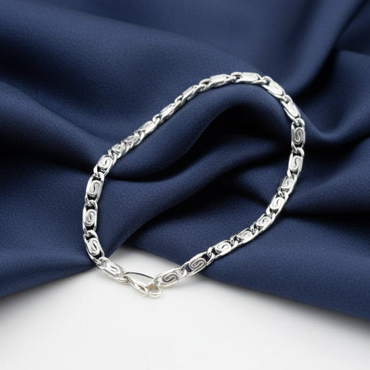 925 Sterling Silver Snail Chain bracelet women's Girls jewellery Double chain Uk