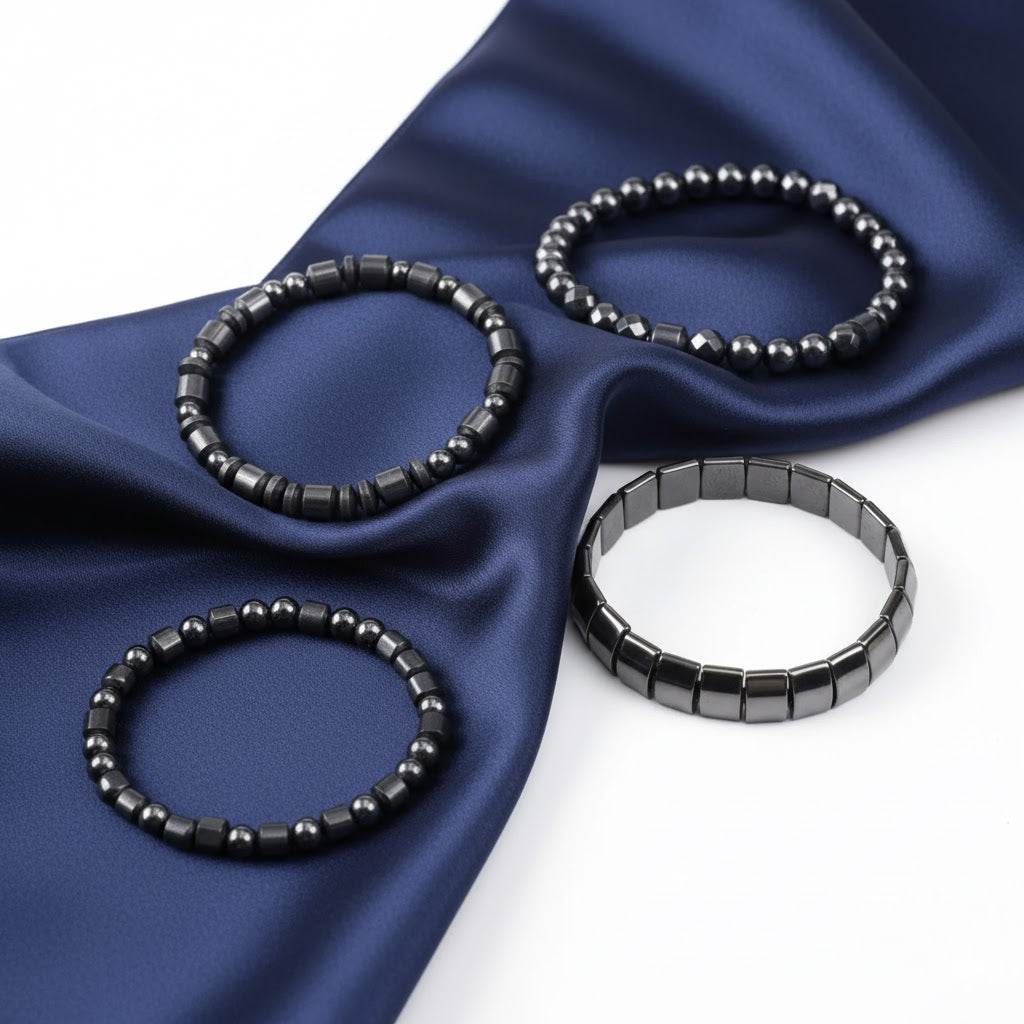 Black Stone Bracelet Weight Loss Magnetic Therapy Slimming Healthcare Bangle UK