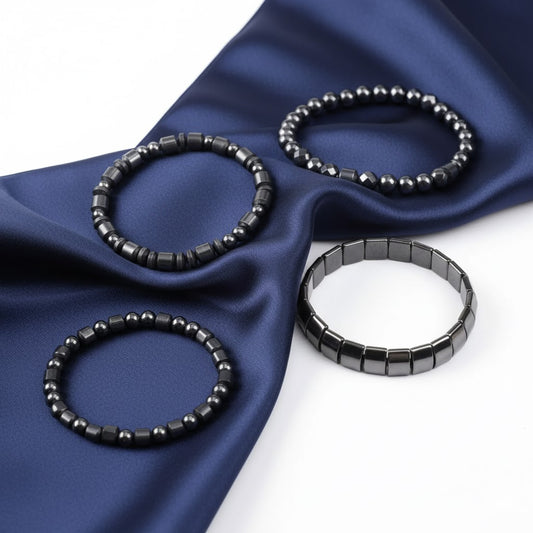 Black Stone Bracelet Weight Loss Magnetic Therapy Slimming Healthcare Bangle UK