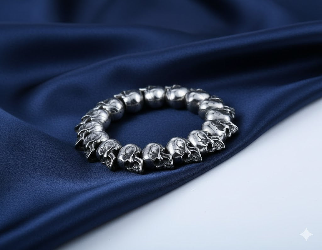 Gothic Skull Head Beads Bracelet