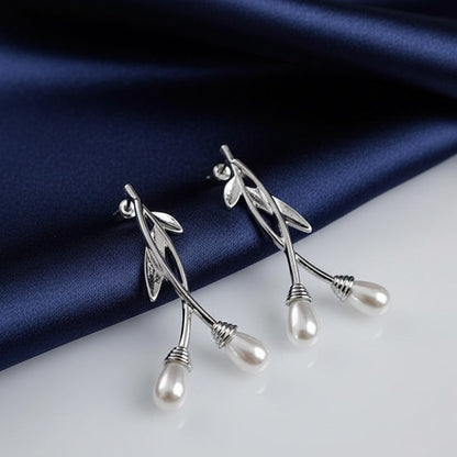 Leaf Drop Dangling Hook Earrings