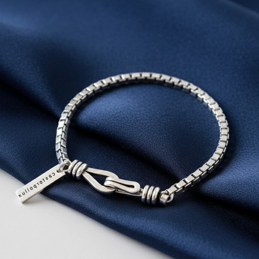 18cm Vintage 925 Sterling Silver Charm Box Chain Bracelet For Men Women Gift