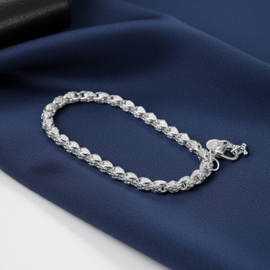 Solid 925 Sterling Silver Faucet geometry charm Bracelets Women's lady Jewelry