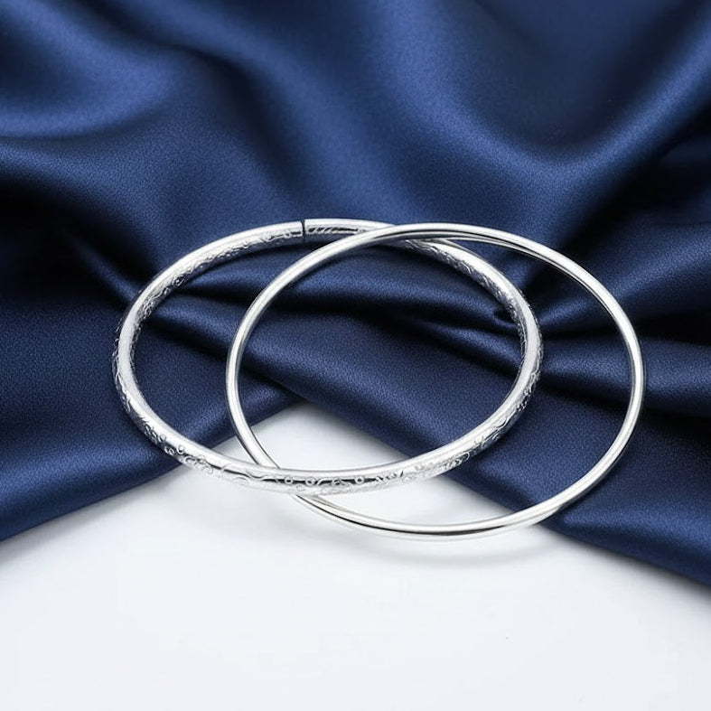 Bracelet 925 Sterling Silver Filled Solid Cuff Bangle Ladies Fashion Jewellery