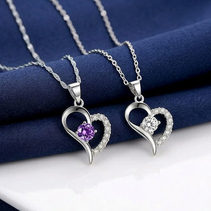 Cubic Zirconia Heart Necklace