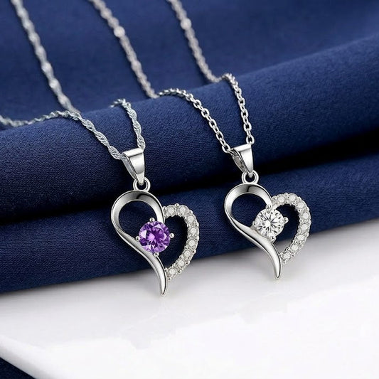 Cubic Zirconia Heart Necklace