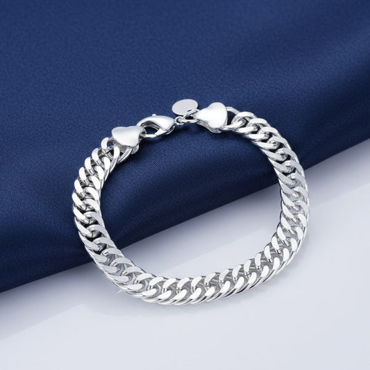 Woven Figaro Chain Silver Bracelet