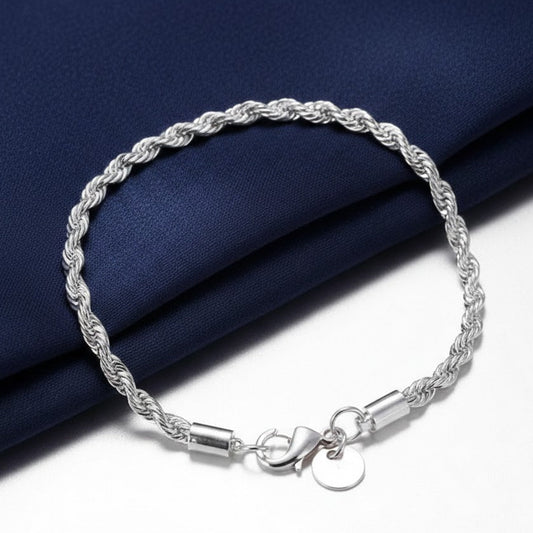 NEW Italian Style 925 Sterling Silver Twisted Rope Necklace Bracelet