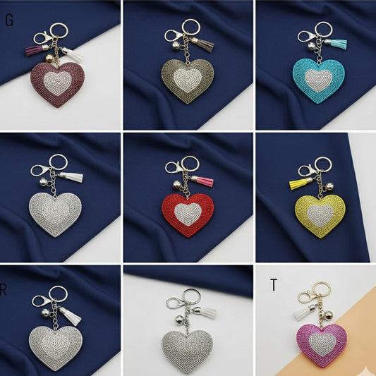 Flower Crystal Rhinestone Keyring Keychain Pendant Bag Purse Car Key Chain Ring