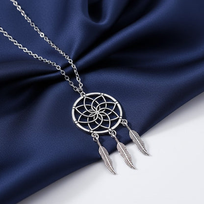 Boho Unisex Trendy Silver Dream Catcher Charms Pendant Necklace Jewelery Gift UK