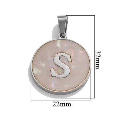 A-Z Letter Alphabet Circle Pendant