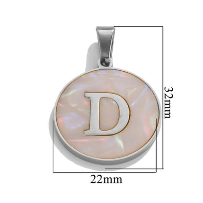 A-Z Letter Alphabet Circle Pendant