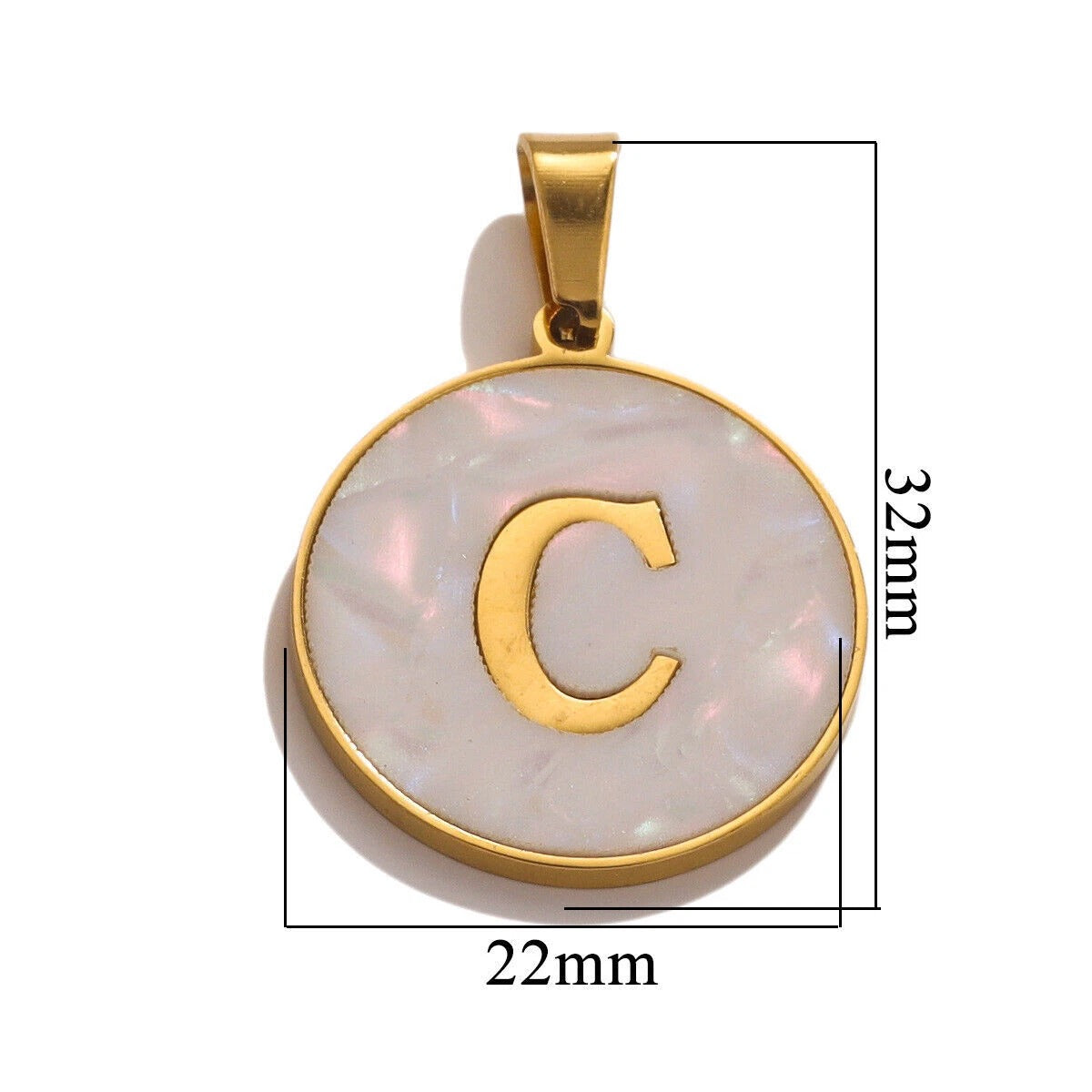A-Z Letter Alphabet Circle Pendant