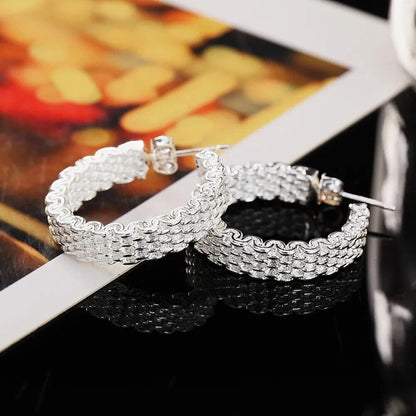 Hoop Mesh Stud Earrings